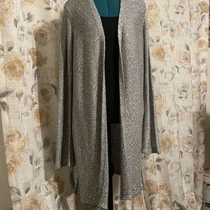 White House black market gray sequent cardigan